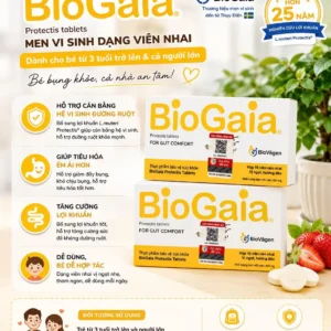 Viên nhai men vi sinh BioGaia Protectis Tablets 10 viên của Thụy Điển Men vi sinh BioGaia dạng viên nhai 10 viên