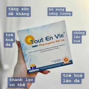 Tảo uống Tout En Vie Phycocyanine 100mg 14 ống của Pháp Tảo biển tươi Tout en vie 14 ốngx10ml - Pháp