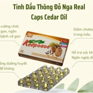 Tinh Dầu Thông Đỏ Real Caps Cedar Oil 60 Viên Của Nga