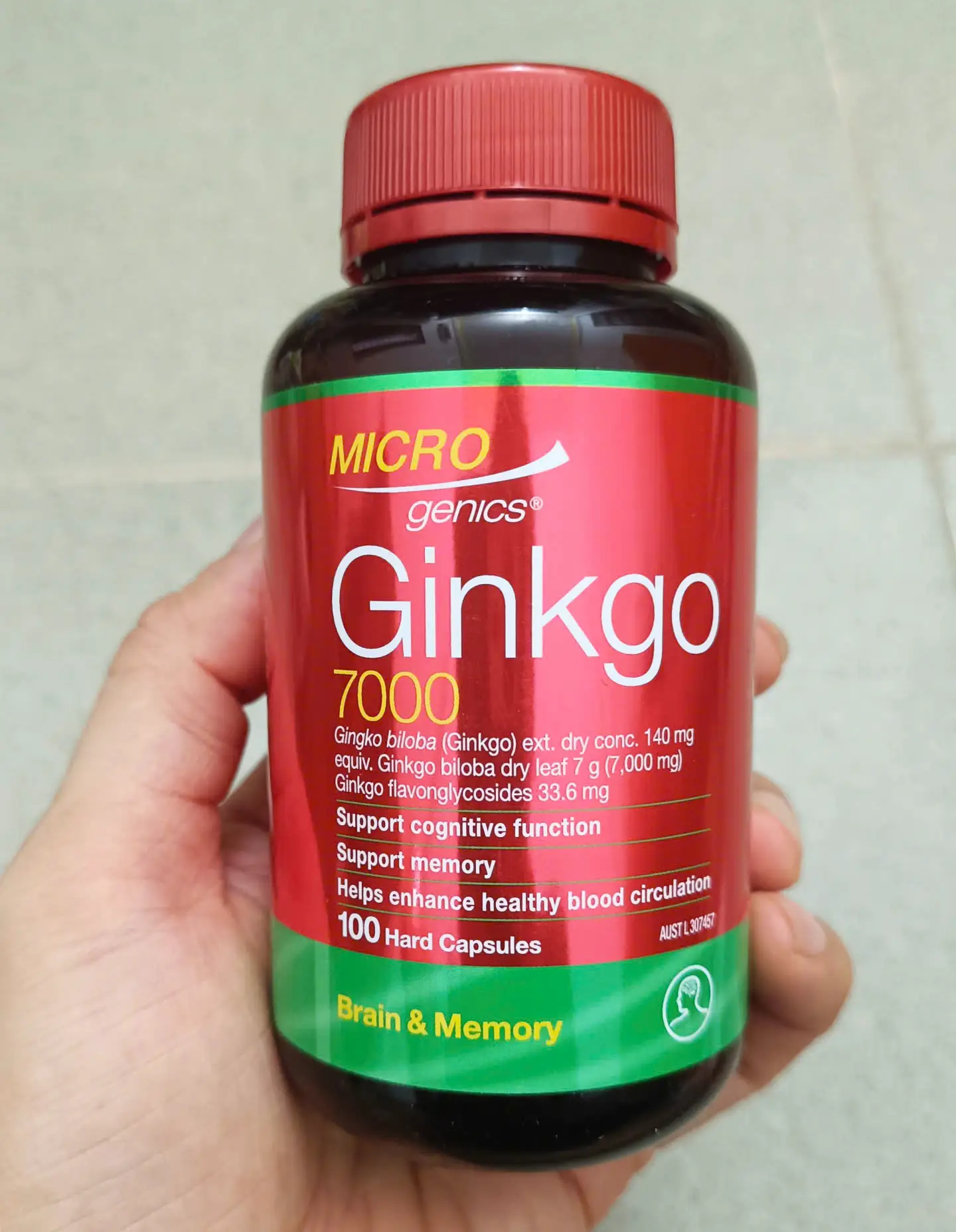 Viên uống bổ não Microgenics Ginkgo 7000 100 viên của Úc Viên Uống Bổ Não Microgenics Ginkgo 7000 - Hỗ Trợ Trí Nhớ