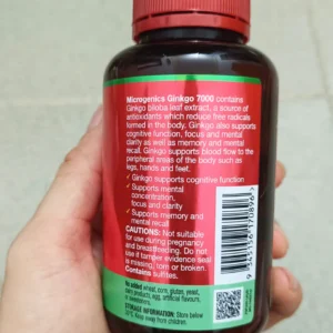 Viên uống bổ não Microgenics Ginkgo 7000 100 viên của Úc Viên bổ não Microgenics Ginkgo 7000mg 100 viên