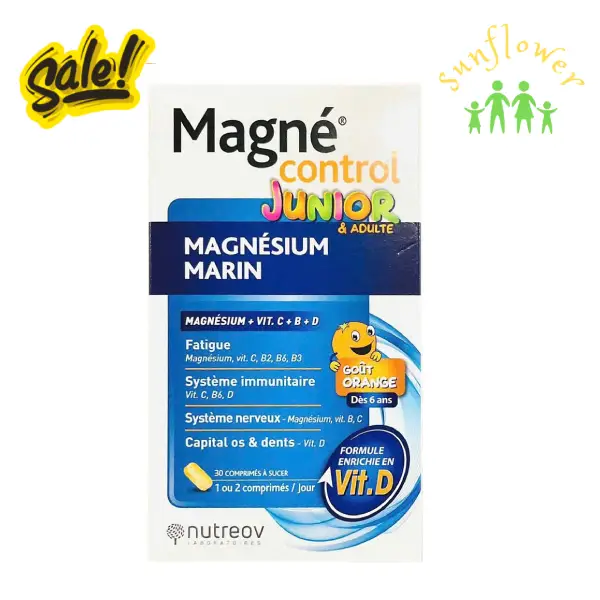 Viên ngậm Nutreov Magné Control Junior & Adultes Magnesium Marine 30 viên của Pháp Viên ngậm Nutreov Magné Control Junior & Adultes Magnesium Marine 30 viên của Pháp