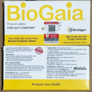 Viên nhai men vi sinh BioGaia Protectis Tablets 10 viên của Thụy Điển Viên nhai BioGaia Protectis Tablets bổ sung vi khuẩn có lợi cho hệ tiêu hóa
