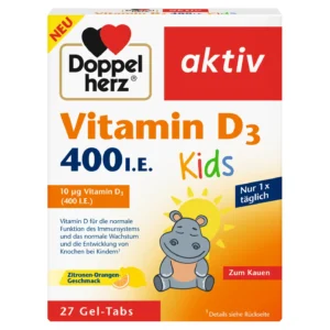 Viên nhai Doppelherz Vitamin D3 400 I.E. Kids cho trẻ em, 27 viên