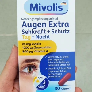 Viên uống bổ mắt Mivolis Augen Extra Sehkraft Schutz Kapsenln Tag Nacht
