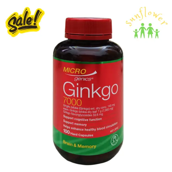 Viên uống bổ não Microgenics Ginkgo 7000 100 viên của Úc Viên uống bổ não Microgenics Ginkgo 7000 100 viên của Úc