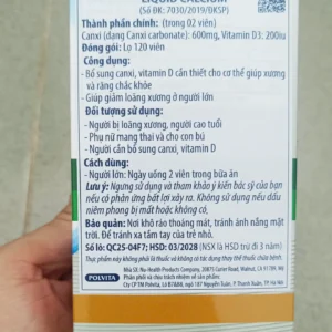 Viên uống Liquid Calcium NCB Nu-Health 120 viên của Mỹ Viên uống bổ sung Canxi Liquid Calcium NCB 120 viên của Mỹ