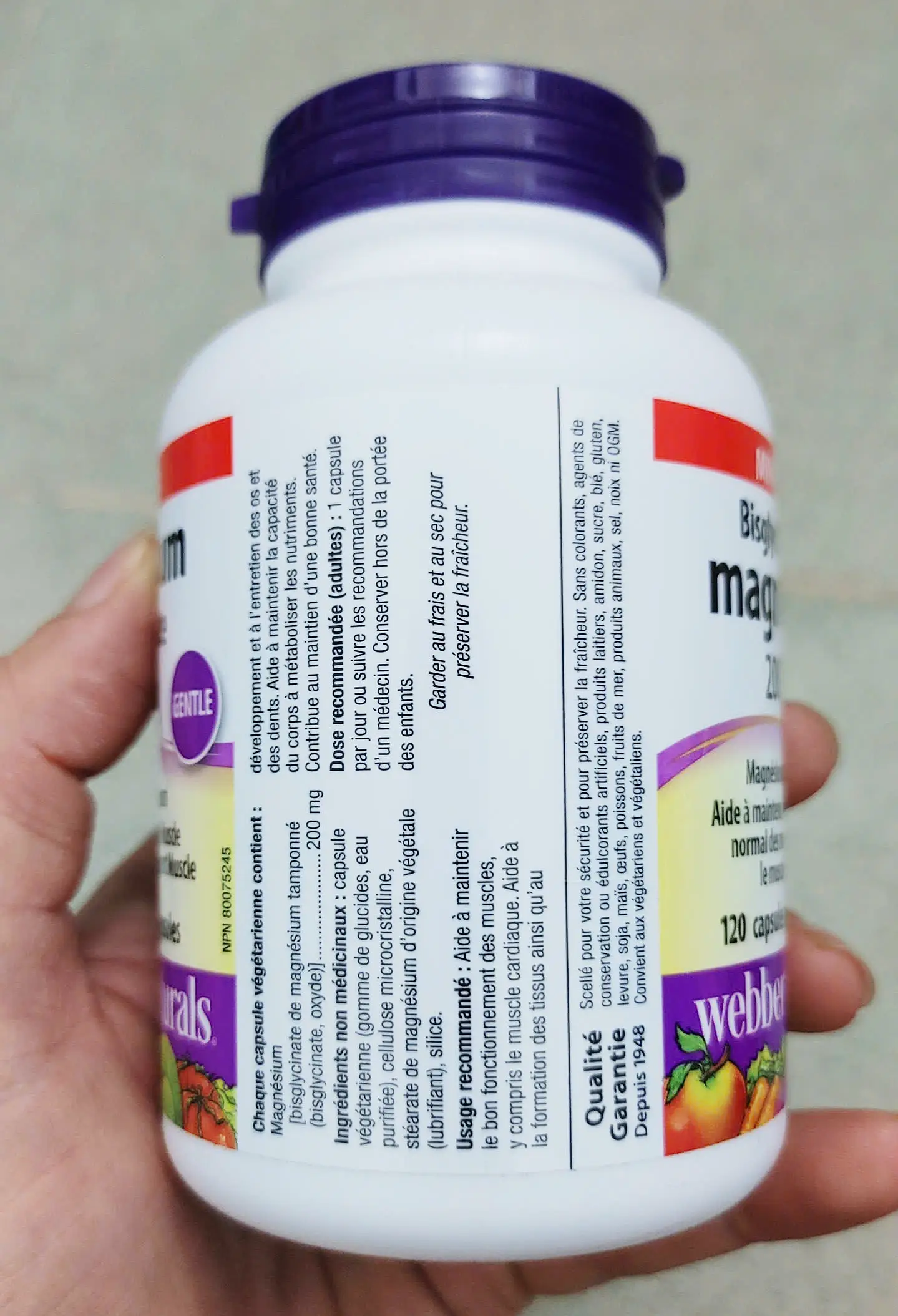 Viên uống Webber Naturals Magnesium Bisglycinate 200mg 120 viên của Canada Viên uống bổ sung Magnesium Bisglycinate Webber Naturals 120 viên