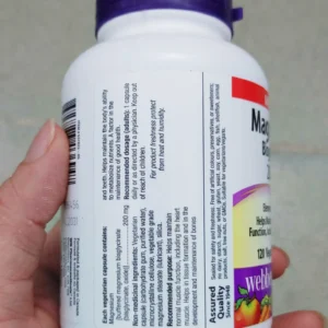 Viên uống Webber Naturals Magnesium Bisglycinate 200mg 120 viên của Canada Viên uống bổ sung Magnesium Bisglycinate tinh khiết từ Webber Naturals 120 viên