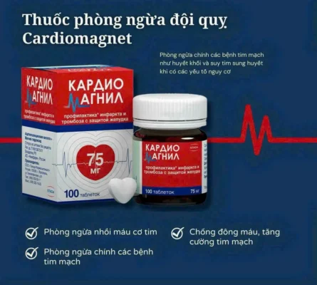 Viên uống chống đột quỵ của Nga Cardiomagnyl 100 viên