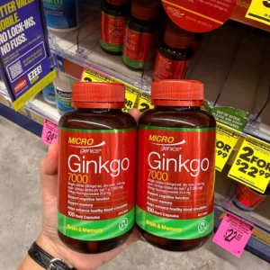 Viên uống bổ não Microgenics Ginkgo 7000 100 viên của Úc Viên uống tăng cường trí nhớ Microgenics Ginkgo 7000mg 100 viên của Úc
