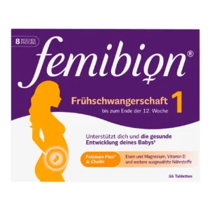 Vitamin bà bầu FEMIBION 1 Frühschwangerschaft dùng từ khi mang thai đến tuần thứ 12, hộp dùng 8 tuần (56 viên)