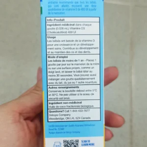 Baby Ddrops Liquid Vitamin D3 400UI của Canada