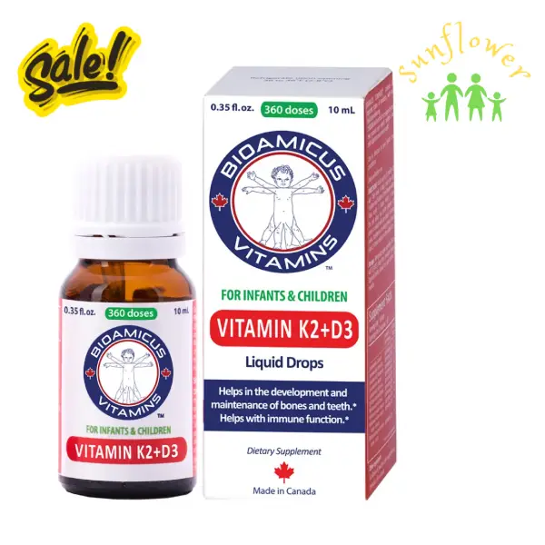 BioAmicus Vitamin K2 D3 Liquid Drops 10ml của Canada BioAmicus Vitamin K2 D3 Liquid Drops 10ml của Canada