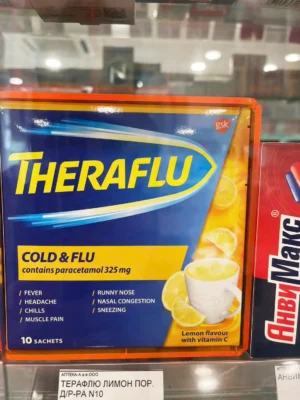Bột pha uống Theraflu cảm cúm 10 gói của Nga