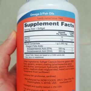Viên uống dầu cá NOW Ultra Omega-3 Fish Oil 180 viên của Mỹ Dầu cá Ultra Omega-3 Fish Oil Now Foods USA 180 viên