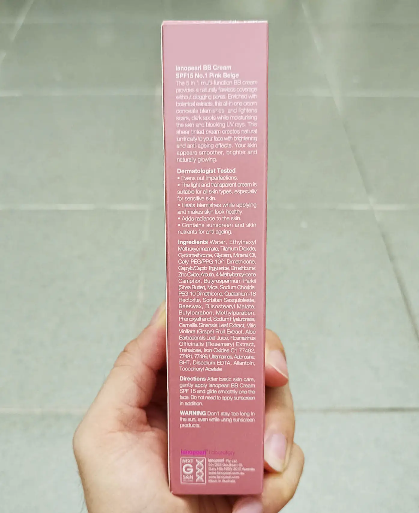 Kem nền Lanopearl BB Cream SPF15 No.1 Pink Beige 50ml của Úc KEM LANOPEARL BB CREAM SPF 15 50ml