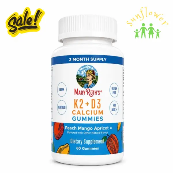 Kẹo dẻo Mary Ruth's K2 D3 Calcium gummies 60 viên của Mỹ Kẹo dẻo Mary Ruths K2 D3 Calcium gummies 60 viên của Mỹ