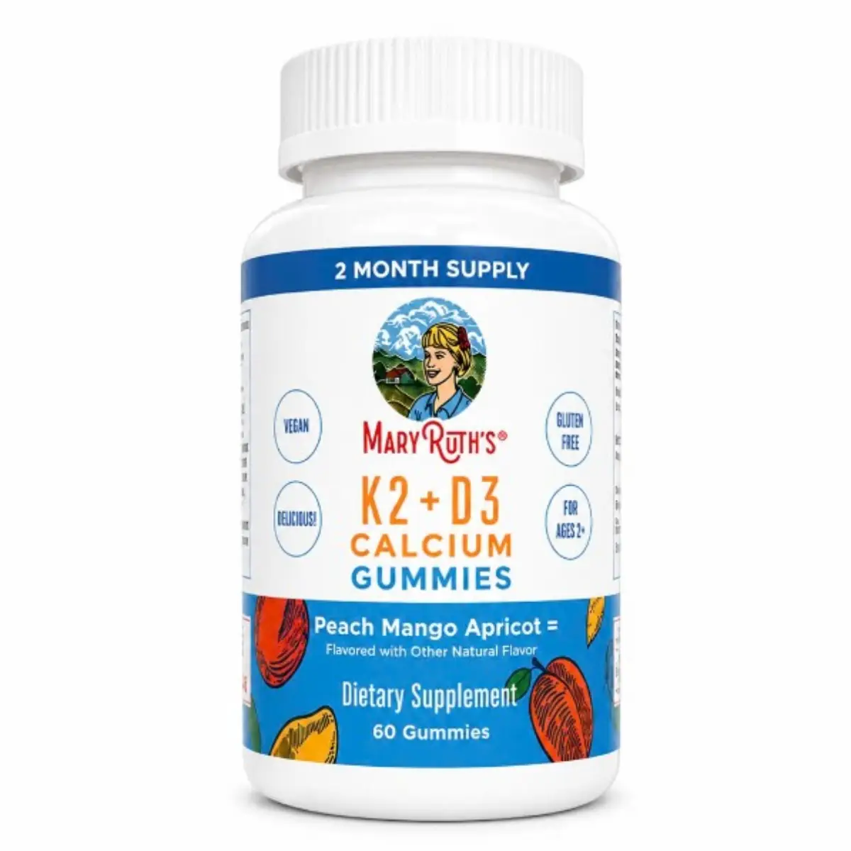 Kẹo dẻo Mary Ruth's K2 D3 Calcium gummies 60 viên của Mỹ Kẹo dẻo Maryruth's K2 + D3 Calcium Gummies bổ sung canxi D3 K2 cho trẻ từ 2 tuổi, 60 viên