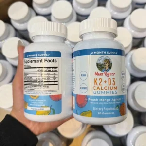 Kẹo dẻo Mary Ruth's K2 D3 Calcium gummies 60 viên của Mỹ Kẹo dẻo gummies K2 + D3 Calcium Mary Ruth's 60 viên