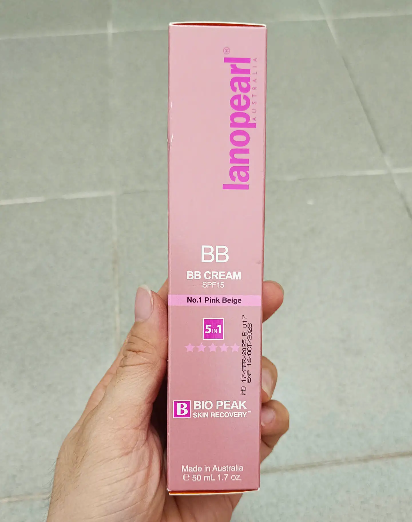 Kem nền Lanopearl BB Cream SPF15 No.1 Pink Beige 50ml của Úc Lanopearl-Kem BB SPF 15 Số 1 Hồng Beige 50ml