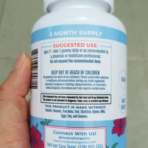 Kẹo dẻo magie Mary Ruth's Magnesium Calm Gummies 60 viên của Mỹ Magie Calm thuần chay MaryRuth's dạng nhai cho trẻ từ 2 tuổi trở lên