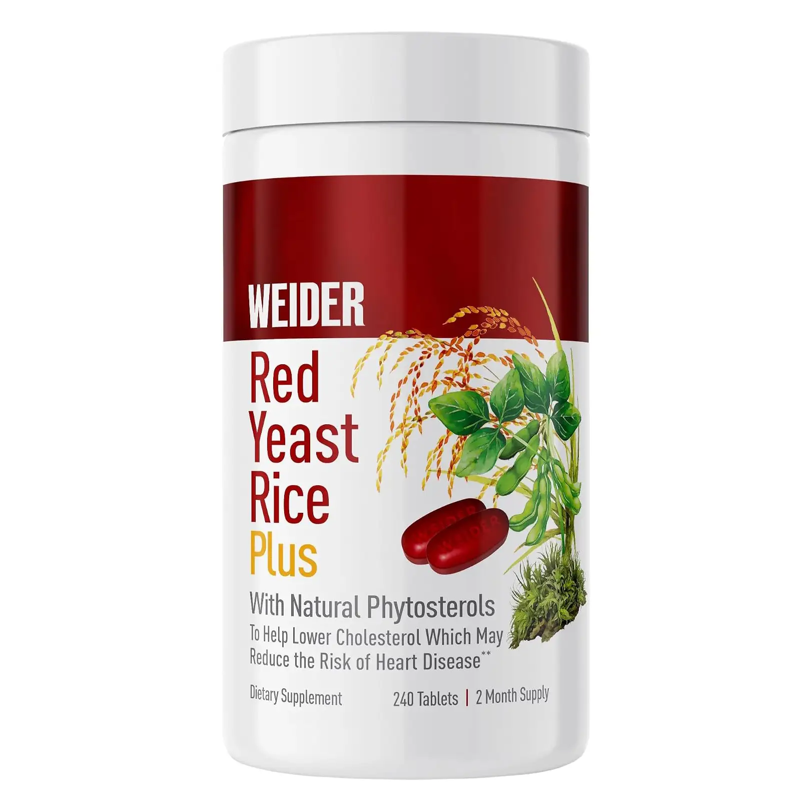 Men gạo đỏ Weider Red Yeast Rice Plus 240 viên của Mỹ Men gạo đỏ Weider Red Yeast Rice Plus 240 viên