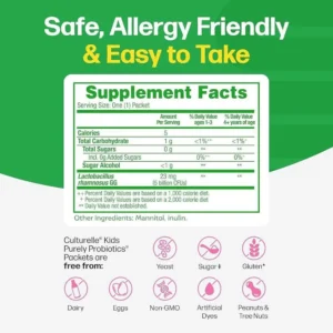 Men vi sinh cho bé từ 1 tuổi Culturelle Purely Probiotics Kids Packets