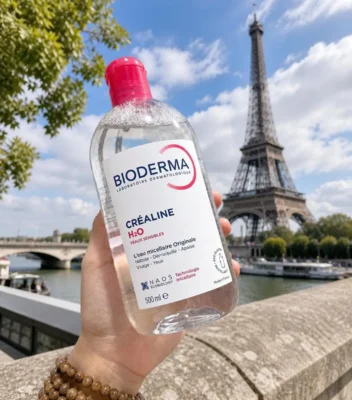 Nước tẩy trang Bioderma Créaline H2O màu hồng 500ml của Pháp Nước Tẩy Trang Bioderma Hồng Cho Da Nhạy Cảm 500ml