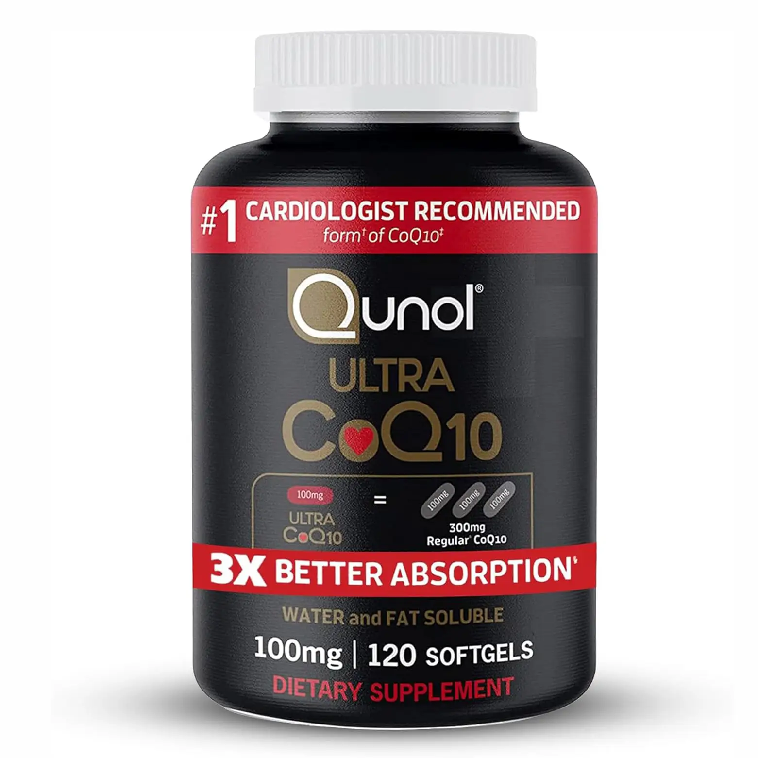 Viên uống bổ tim Qunol Ultra CoQ10 100mg 120 viên của Mỹ Qunol Ultra CoQ10 100 mg 120 viên nang mềm