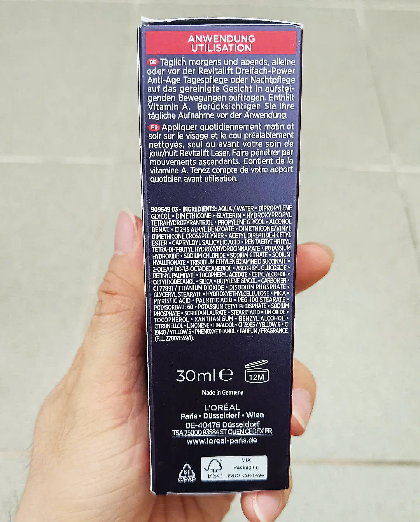 Serum chống lão hóa L’Oréal Revitalift Laser 30ml của Đức Serum L’Oréal Paris Revitalift Laser Dreifach-Power Anti-Age Fluid 30ml