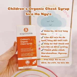 Siro ho đờm Organic Chest Syrup Kiwiherb 100ml cho bé từ 0-12 tuổi