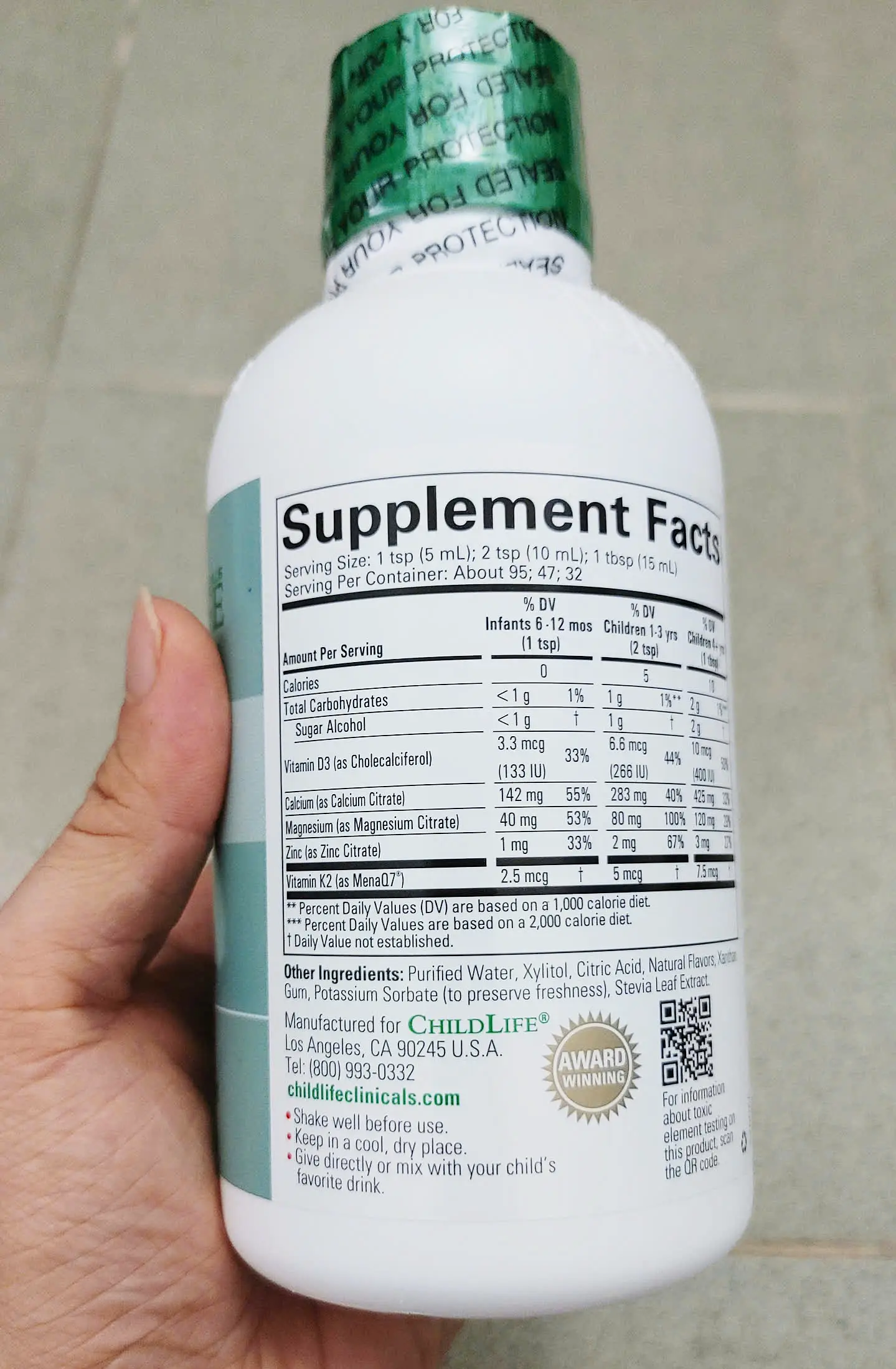 Siro tăng chiều cao ChildLife Clinicals Bone Health 473ml của Mỹ Siro tăng chiều cao ChildLife Clinicals Bone Health 473ml