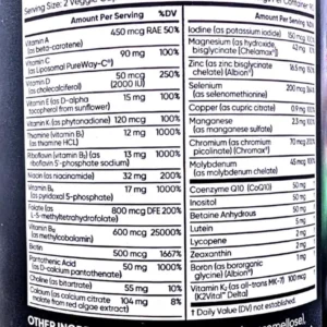 Vitamin tổng hợp Sports Research Multivitamin 180 viên của Mỹ Thành phần Sports Research Advanced MultiVitamin 180 Capsules