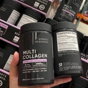 Viên uống Multi Collagen Sports Research 180 viên của Mỹ Viên Uống Bổ Sung Collagen Sports Research Multi Collagen 180 Viên