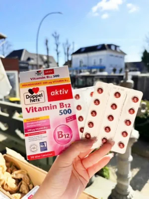 Viên uống Vitamin B12 Doppelherz 30 viên của Đức Viên Uống Bổ Sung Vitamin B12 Doppelherz Aktiv Vitamin B12 500 hộp 30 viên