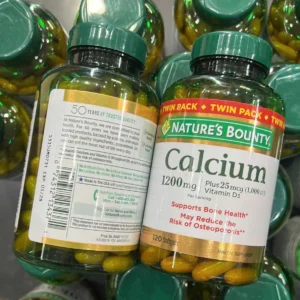 Viên uống canxi Natures Bounty Calcium 1200mg Plus Vitamin D3 120 viên của Mỹ Viên Uống Calcium 1200mg Natures Bounty 120 viên chống loãng xương