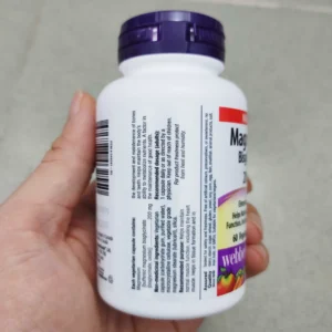 Viên uống Magie Webber Naturals Magnesium Bisglycinate 60 viên của Canada Viên Uống Webber Naturals Magnesium Bisglycinate 60 viên