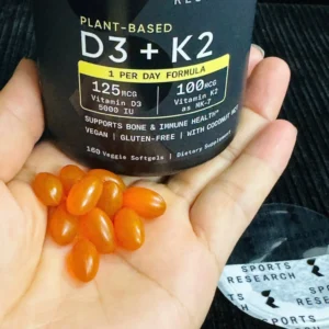 Viên uống Vitamin D3 K2 Sports Research 160 viên của Mỹ Viên bổ sung Vitamin D3K2 Sports Research D3 K2 160 viên Mỹ