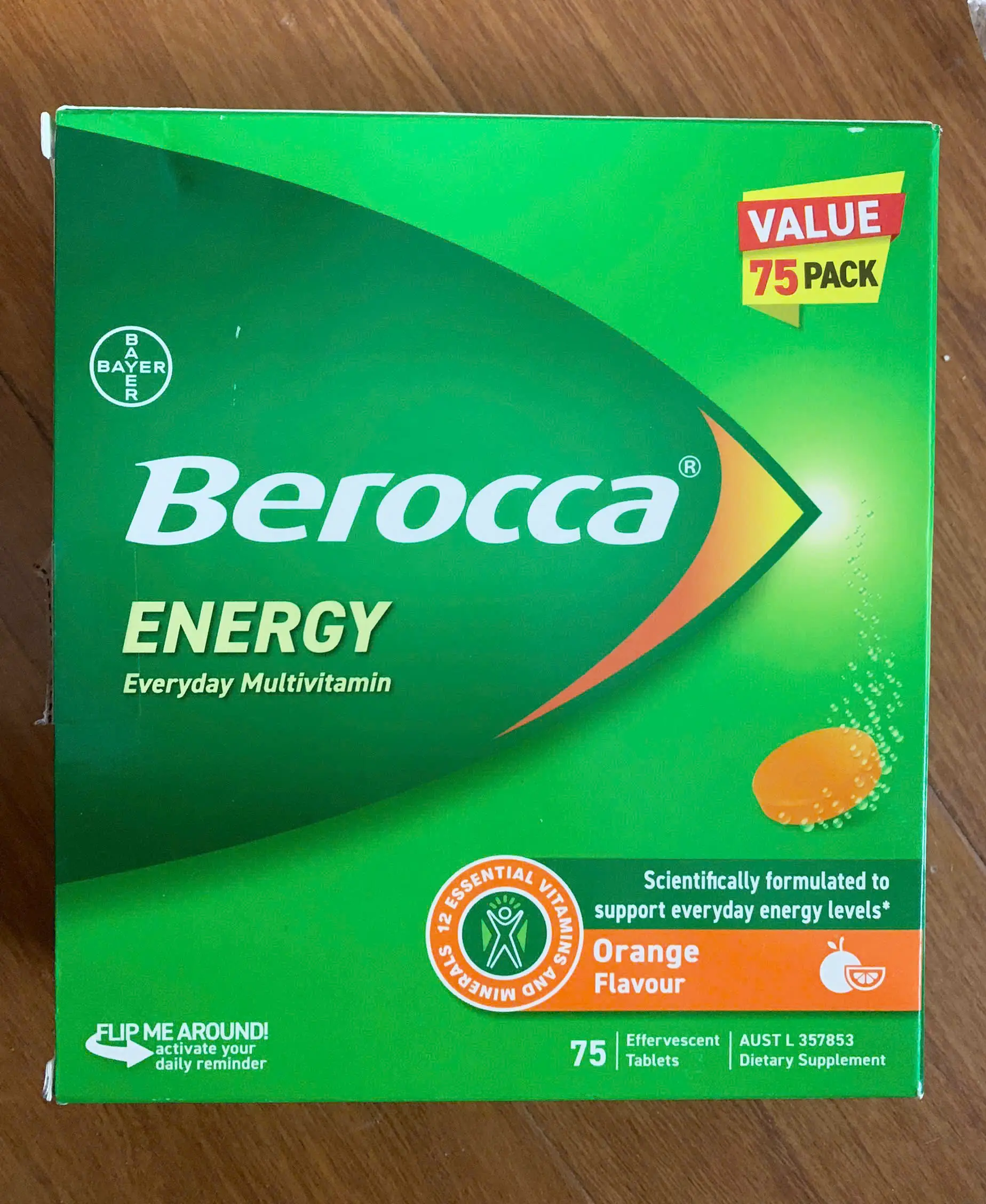 Viên sủi Berocca Energy Everyday Multivitamin vị cam 75 viên của Úc Viên sủi Berocca 75 viên Energy Everyday Multivitamin vị cam
