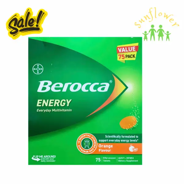 Viên sủi Berocca Energy Everyday Multivitamin vị cam 75 viên của Úc Viên sủi Berocca Energy Everyday Multivitamin vị cam 75 viên của Úc