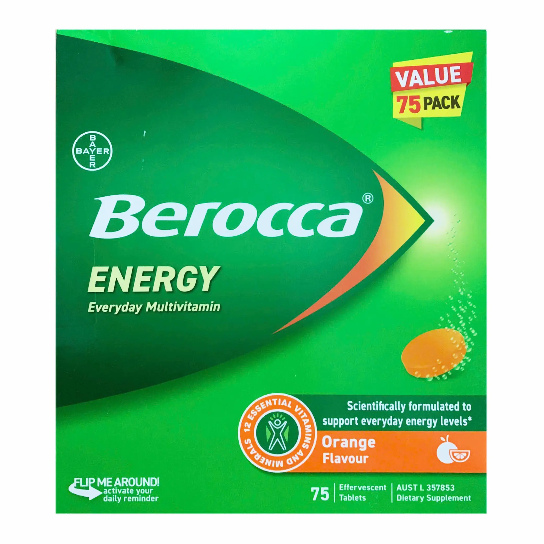 Viên sủi Berocca Energy Everyday Multivitamin vị cam 75 viên của Úc Viên sủi Berocca Energy Everyday Multivitamin vị cam 75 viên