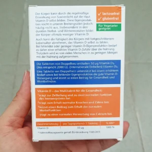Viên uống Doppelherz Vitamin D3 2000 IE 60 viên của Đức Viên uống Doppelherz Vitamin D3 2000 I.E., 60 viên