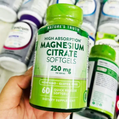 Viên uống Magie Nature’s Truth Magnesium Citrate Softgels 250mg 60 viên của Mỹ Viên uống Nature's Truth Magnesium Citrate 250mg 60 Quick-Release Softgels