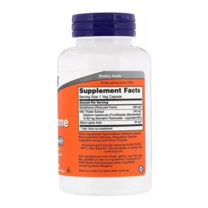 Viên uống trắng da NOW Glutathione 500mg 60 Viên của Mỹ Viên uống Now Foods Glutathione 500mg 60 viên