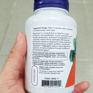 Magie thuần chay Now Magnesium Citrate 120 viên của Mỹ Viên uống Now Magnesium Citrate 120 viên của Mỹ