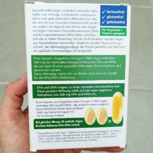 Viên uống Omega-3 Doppelherz Omega-3 1000 Vegan, 60 viên
