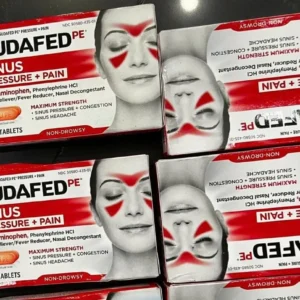 Viên uống SUDAFED PE Pressure + Pain giảm nghẹt mũi, tắc xoang, hạ sốt, giảm đau nhẹ Hộp 24 viên