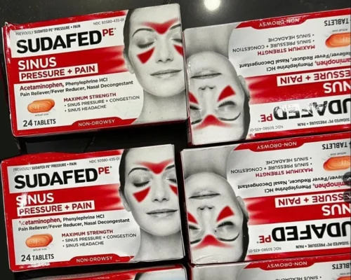 Viên uống SUDAFED PE Pressure + Pain giảm nghẹt mũi, tắc xoang, hạ sốt, giảm đau nhẹ Hộp 24 viên