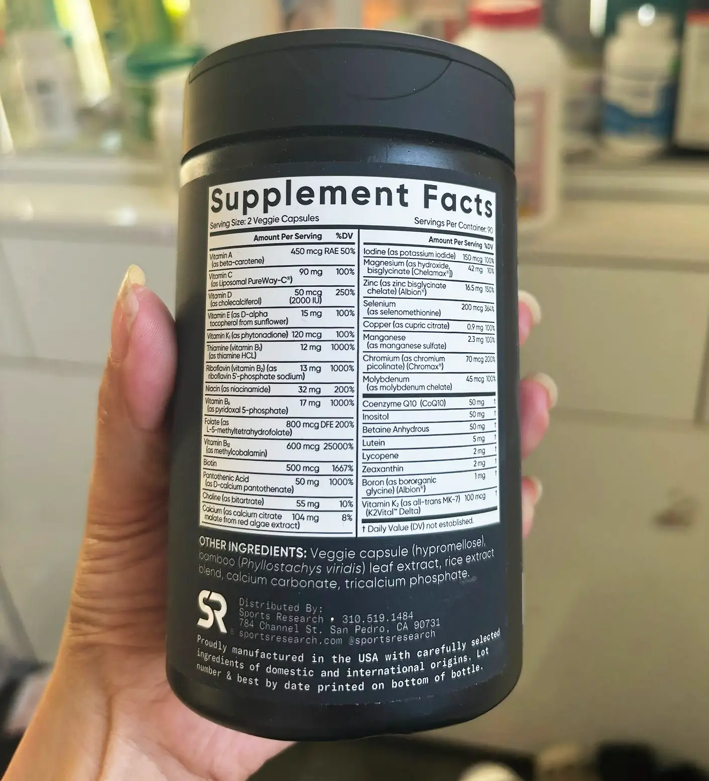 Vitamin tổng hợp Sports Research Multivitamin 180 viên của Mỹ Viên uống Sports Research Advanced MultiVitamin 180 viên